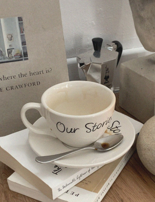 *B-sale!!* [OUR] Our Stories. cafe-latte Cup&amp;Saucer (set)