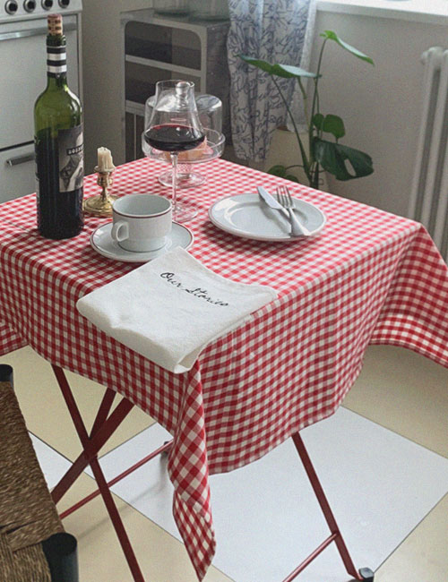 [OUR] Mono Check Table Cloth_2color